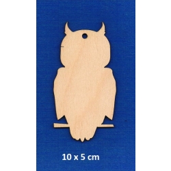 SKLEJKA #3mm Sowa 10x5cm , zarys , sowa zawieszka / 0155